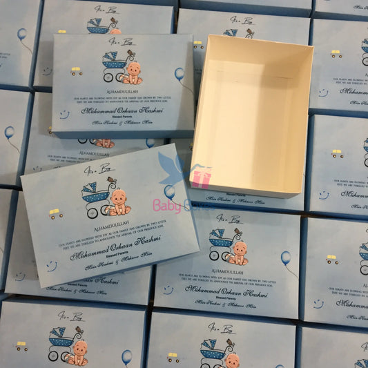 Half Kg Cardboard Baby Boy Announcement Sweet Boxes