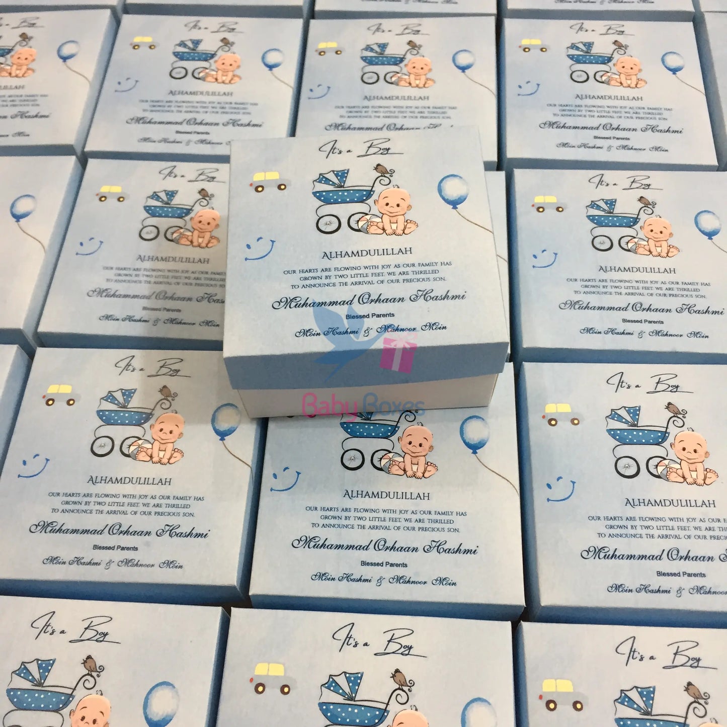 250gm Baby Boy Announcement Cardboard Boxes