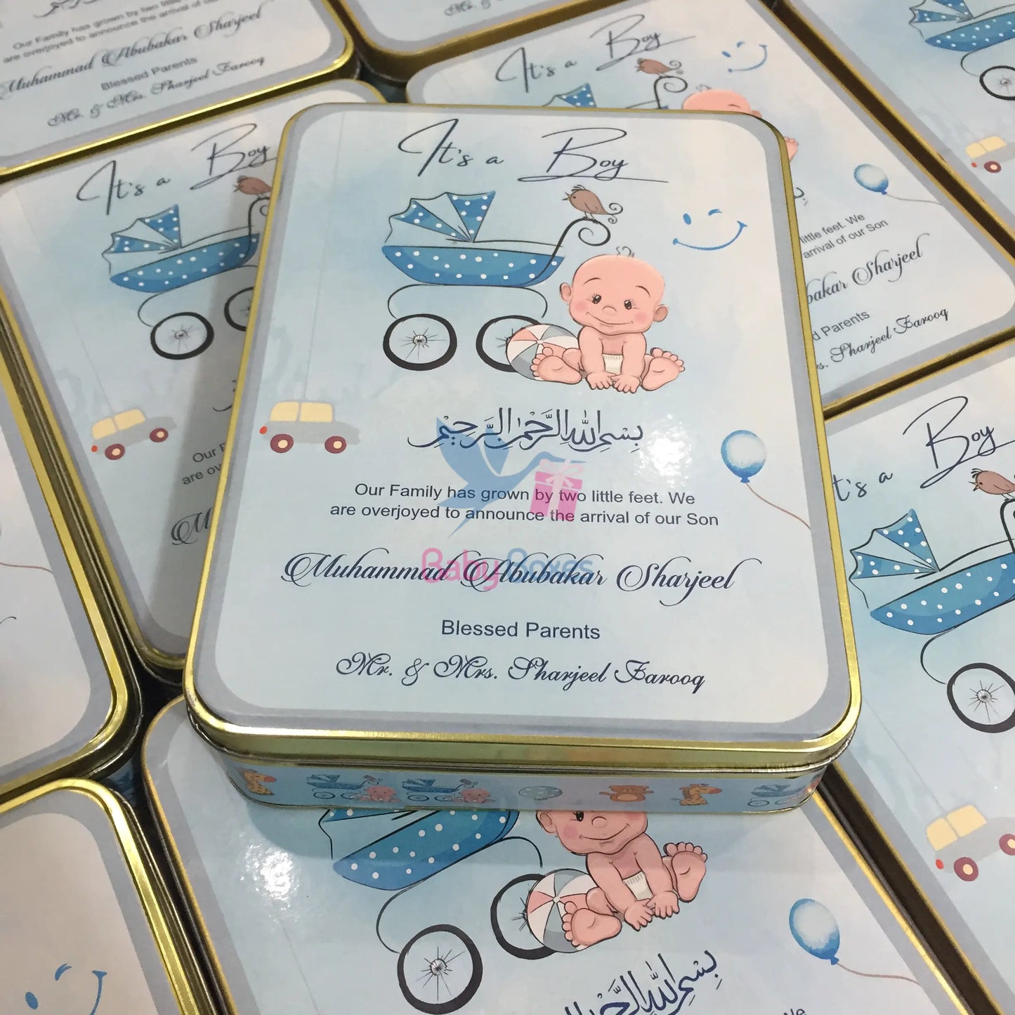 1 Kg Baby Boy Announcement Sweet Tin Box