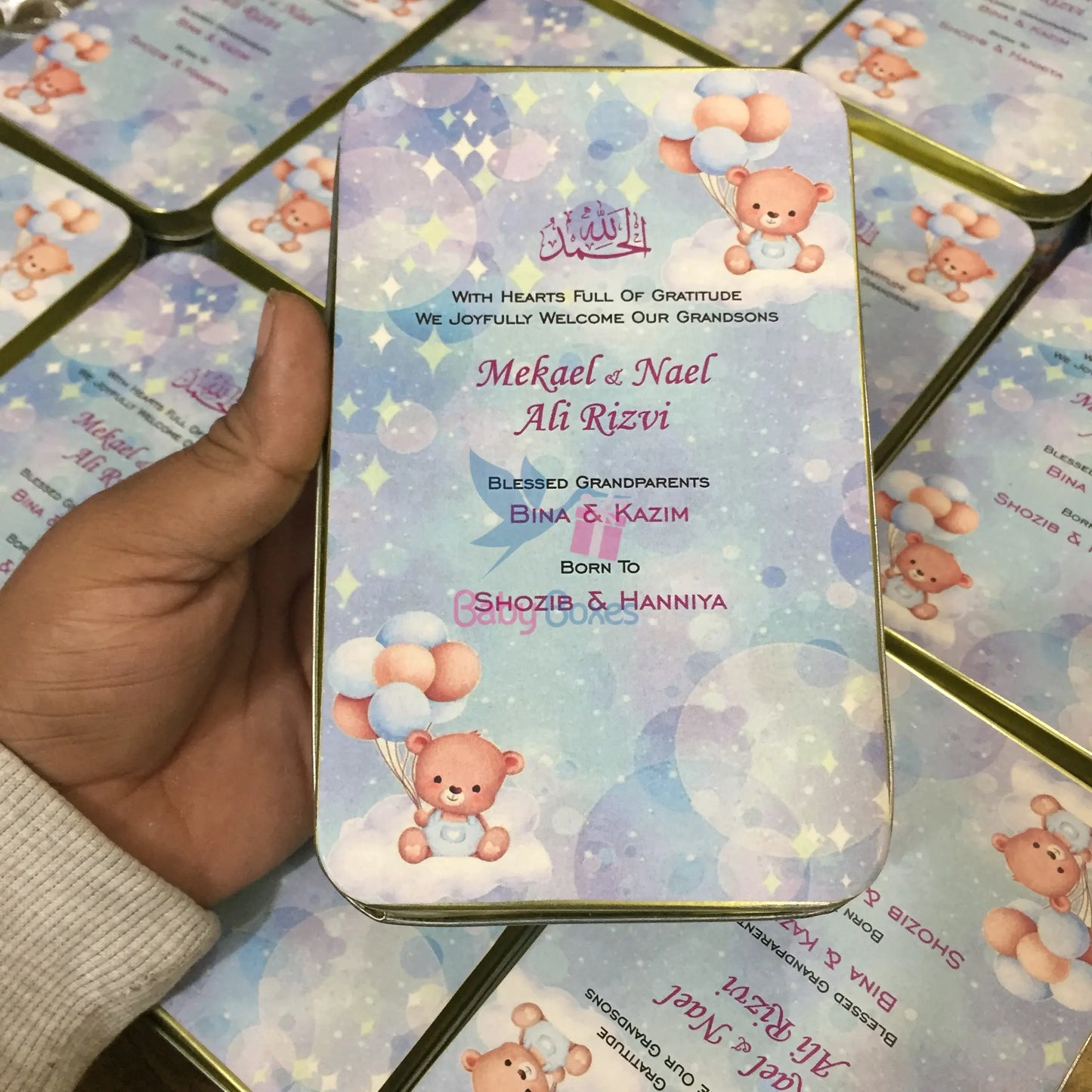 Half Kg Baby Boy Announcement Favor Boxes