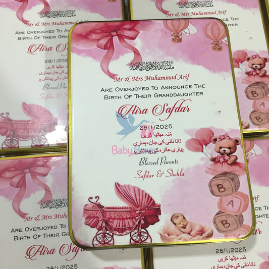 1 Kg Baby Girl Announcement Tin Box