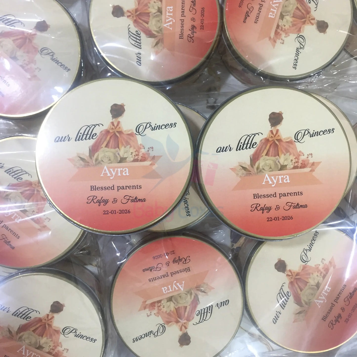 New Design 250gm Baby Girl Tin Boxes