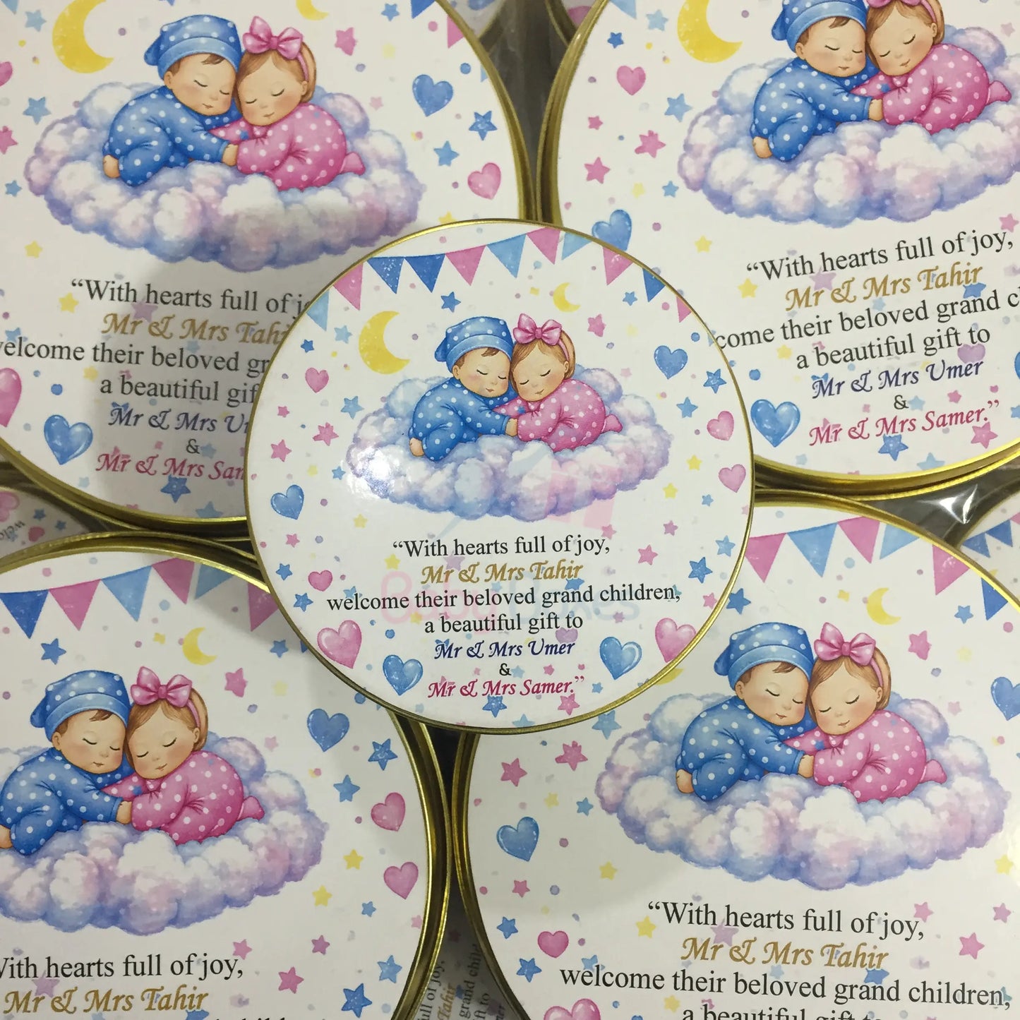 250gm Twins Babies Tin Box