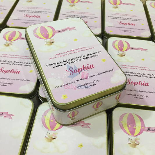Half Kg Baby Girl Announcement Sweet Tin Box