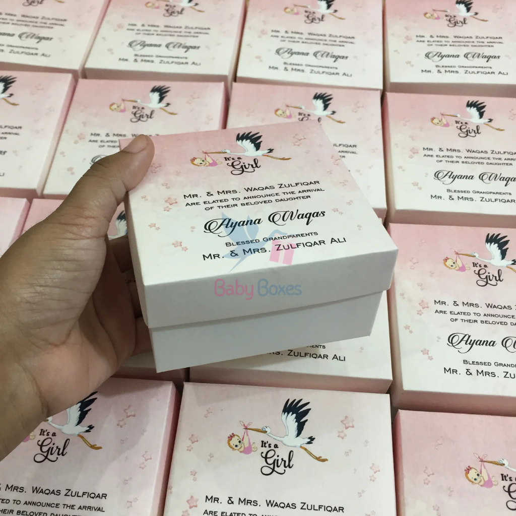 250gm Baby Girl Announcement Cardboard Sweet Box