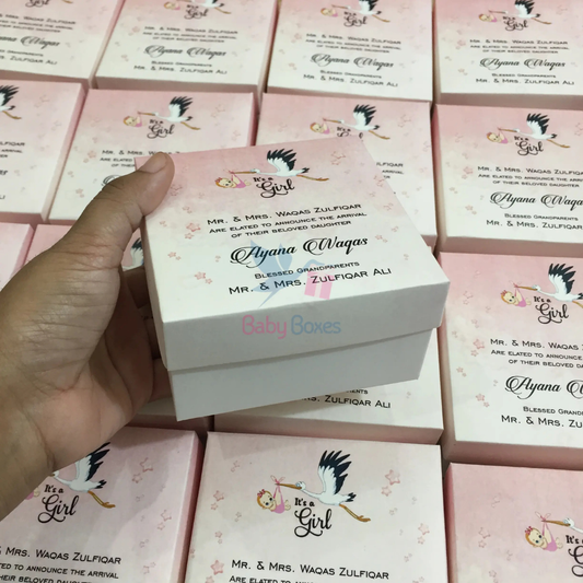 250gm Baby Girl Announcement Cardboard Sweet Box