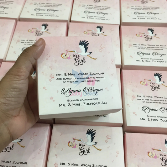 250gm Baby Girl Announcement Cardboard Sweet Box