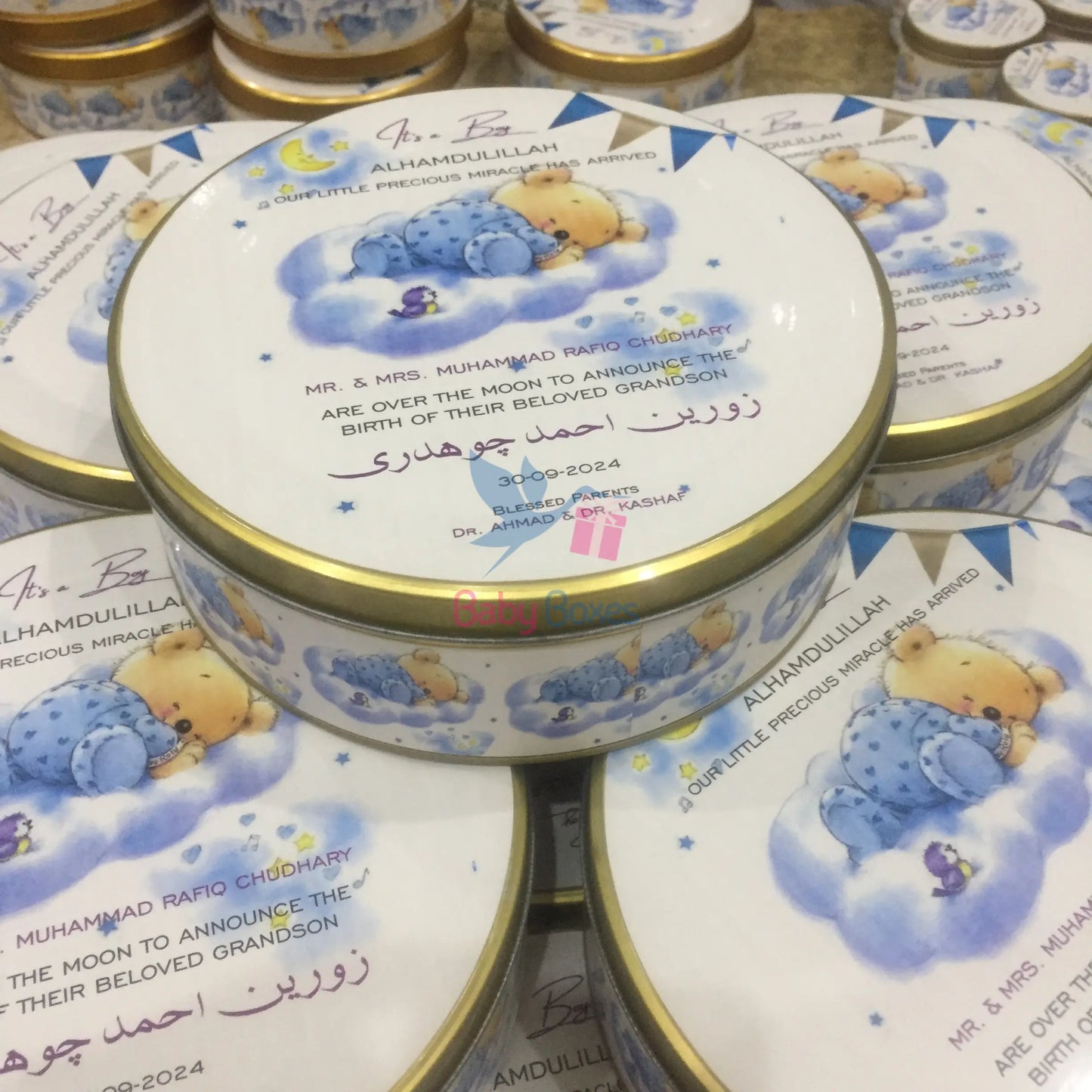 Kg Baby Boy Announcement Sweet Tin Box