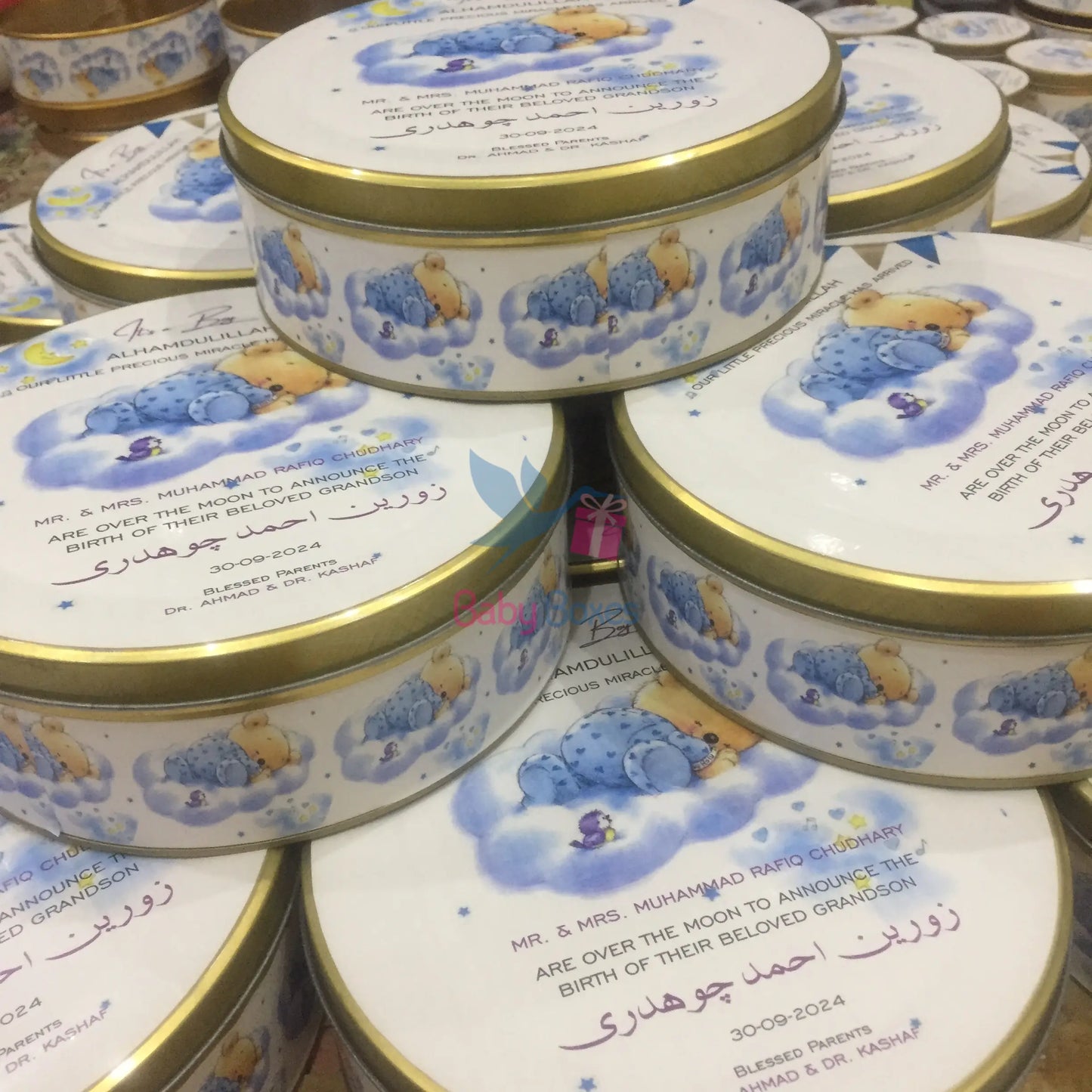 Kg Baby Boy Announcement Sweet Tin Box