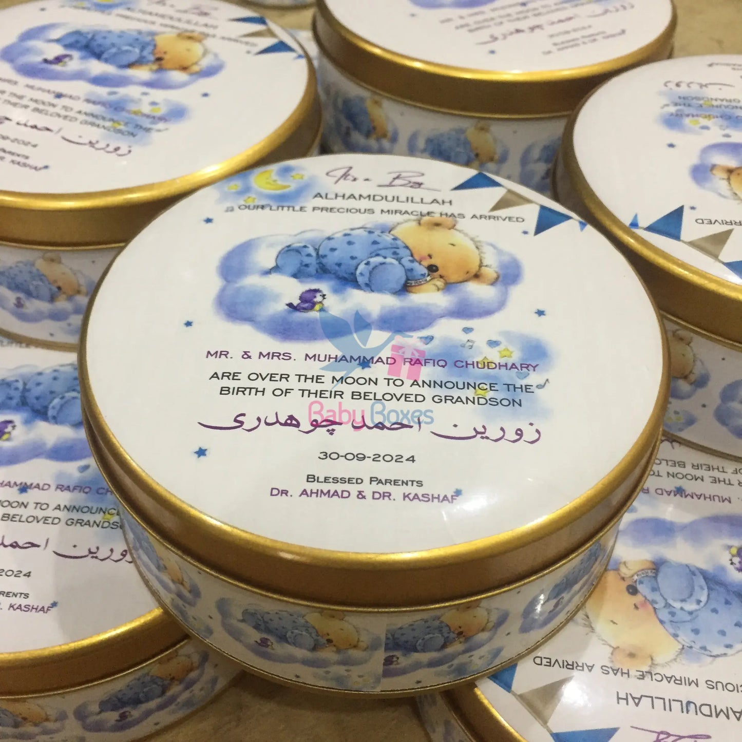 Kg Baby Boy Announcement Sweet Tin Box