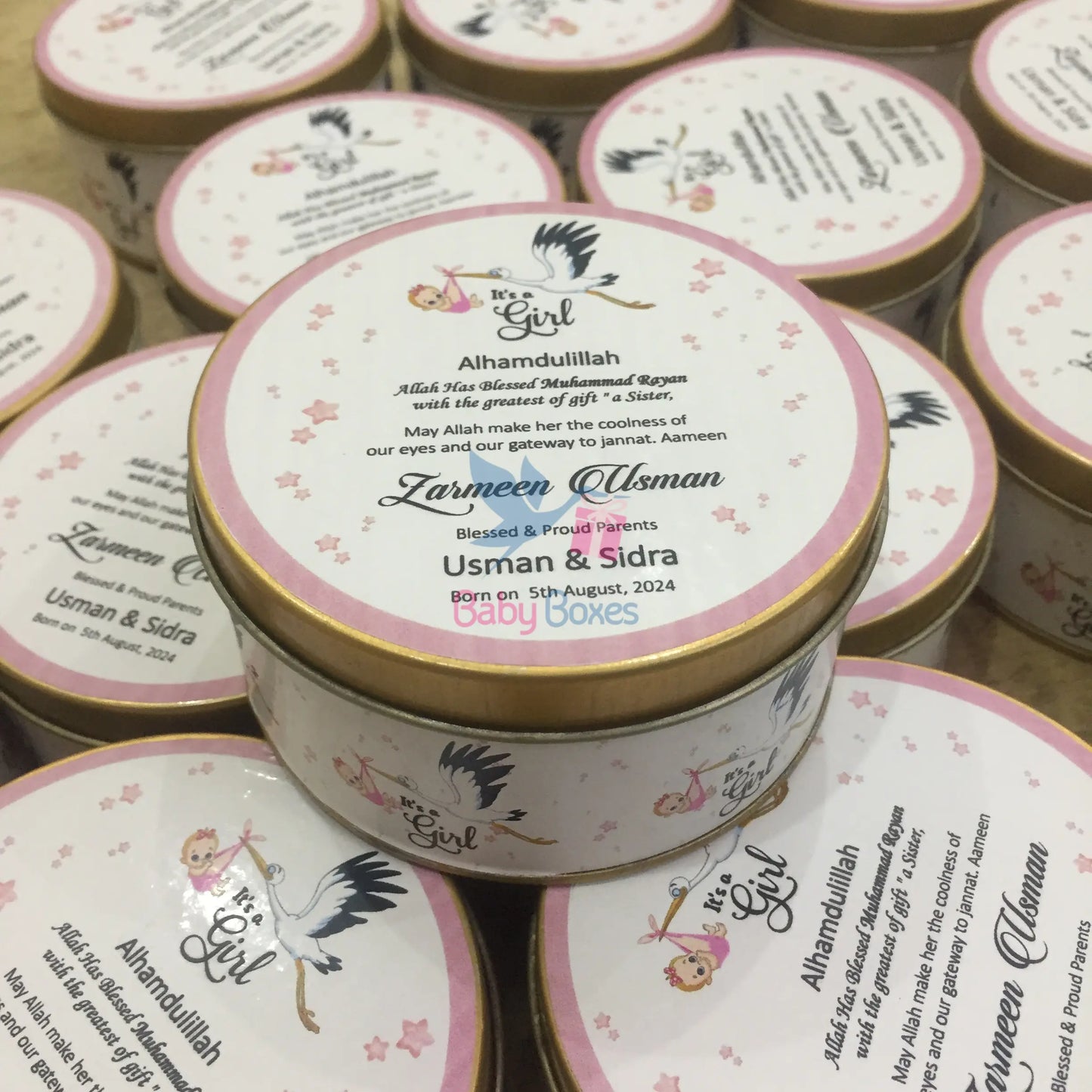 250 Gram Its a Girl Tin Boxes