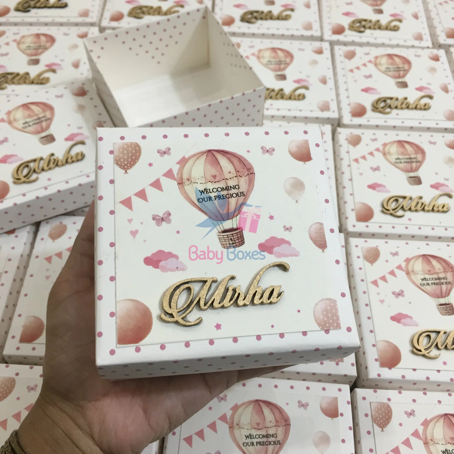 250gm Baby Girl Announcement Cardboard Sweet Boxes