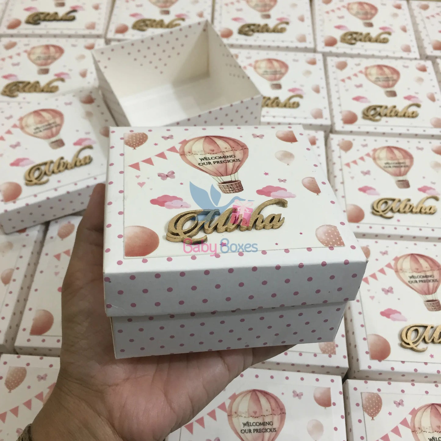 250gm Baby Girl Announcement Cardboard Sweet Boxes
