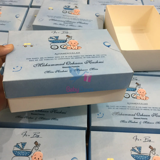 Half Kg Cardboard Baby Boy Announcement Sweet Boxes
