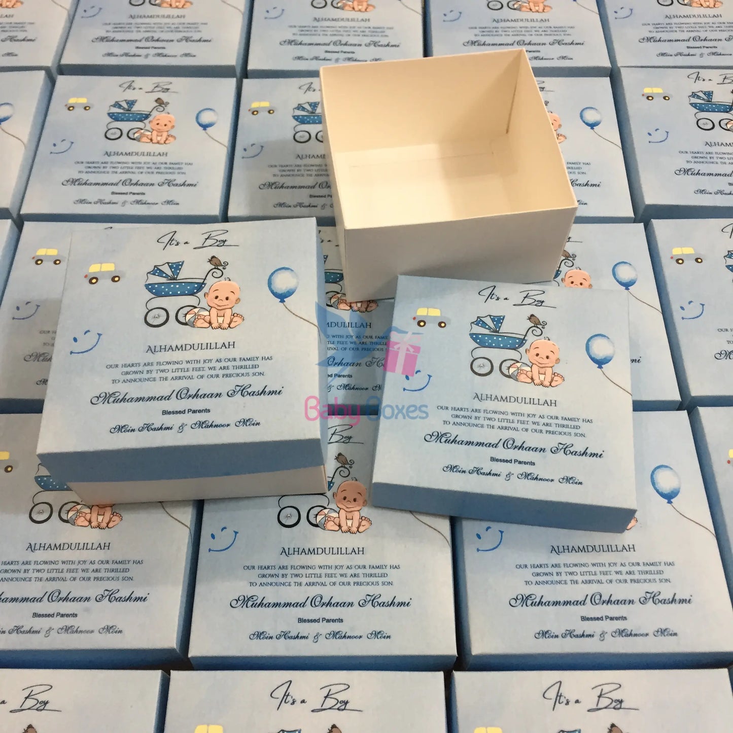 250gm Baby Boy Announcement Cardboard Boxes