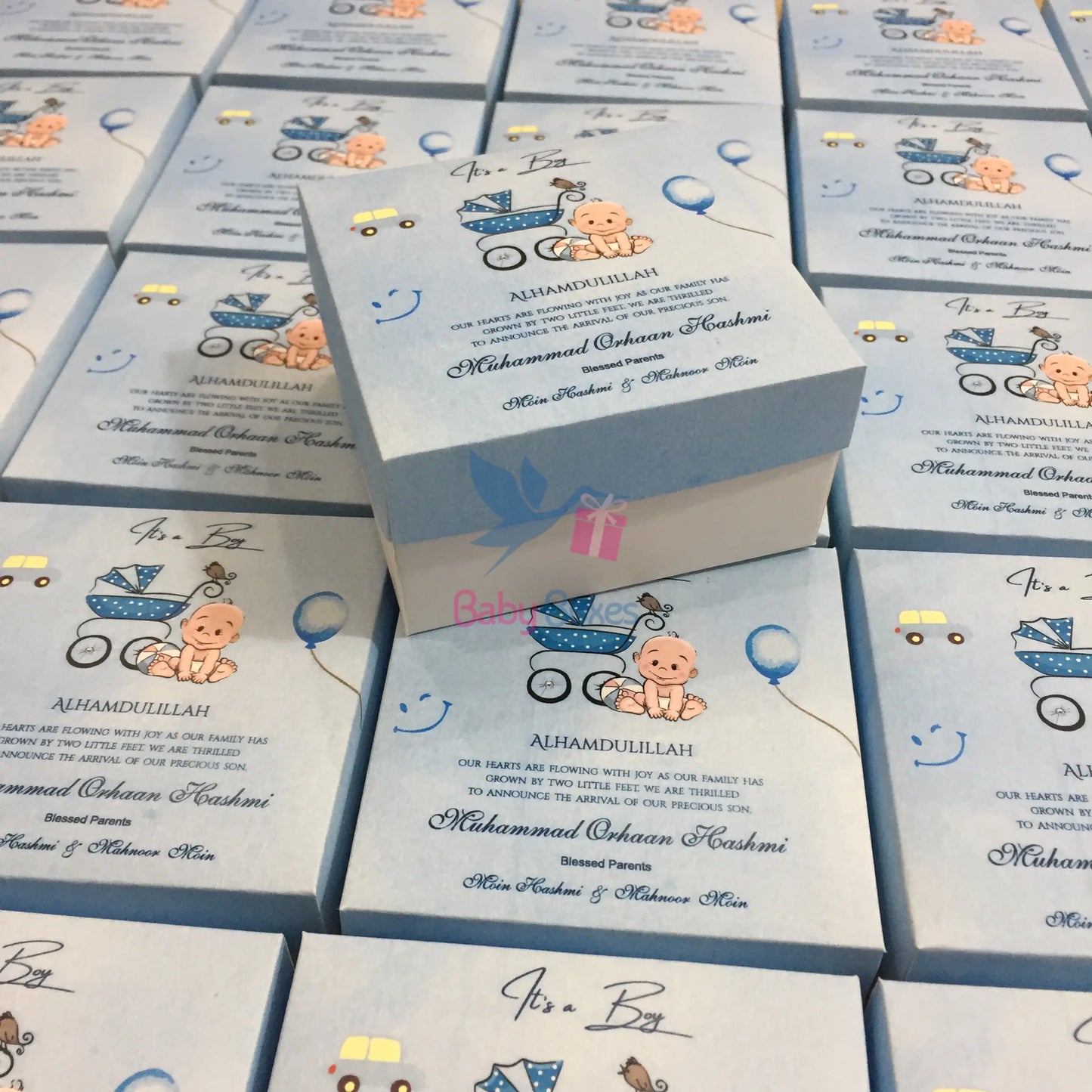 250gm Baby Boy Announcement Cardboard Boxes