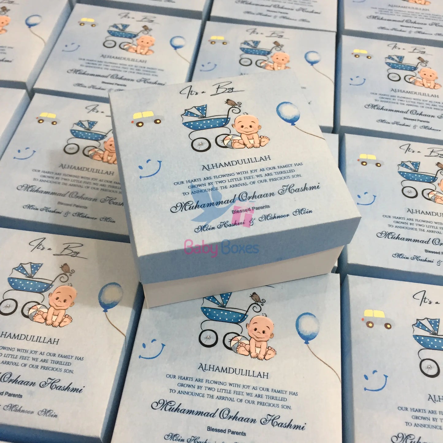 250gm Baby Boy Announcement Cardboard Boxes