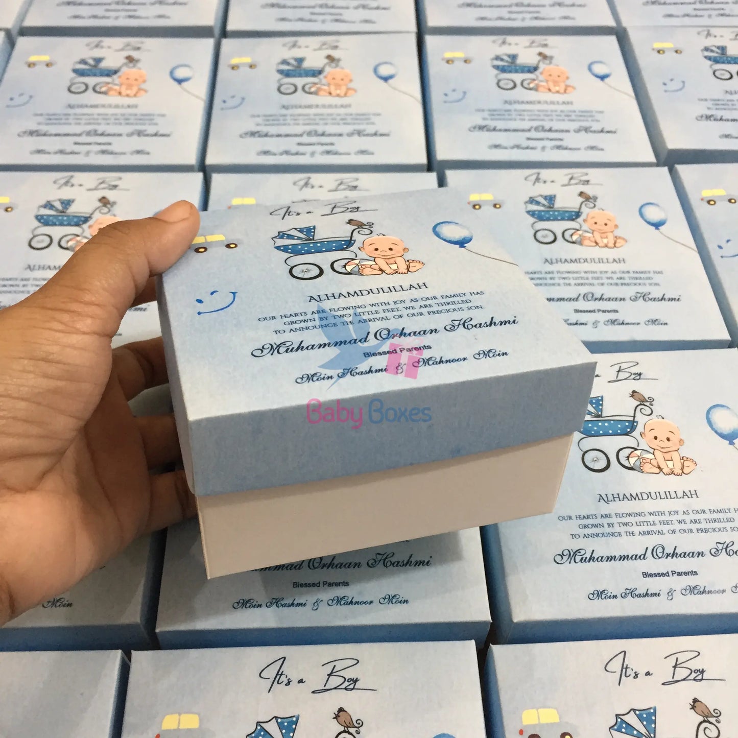 250gm Baby Boy Announcement Cardboard Boxes