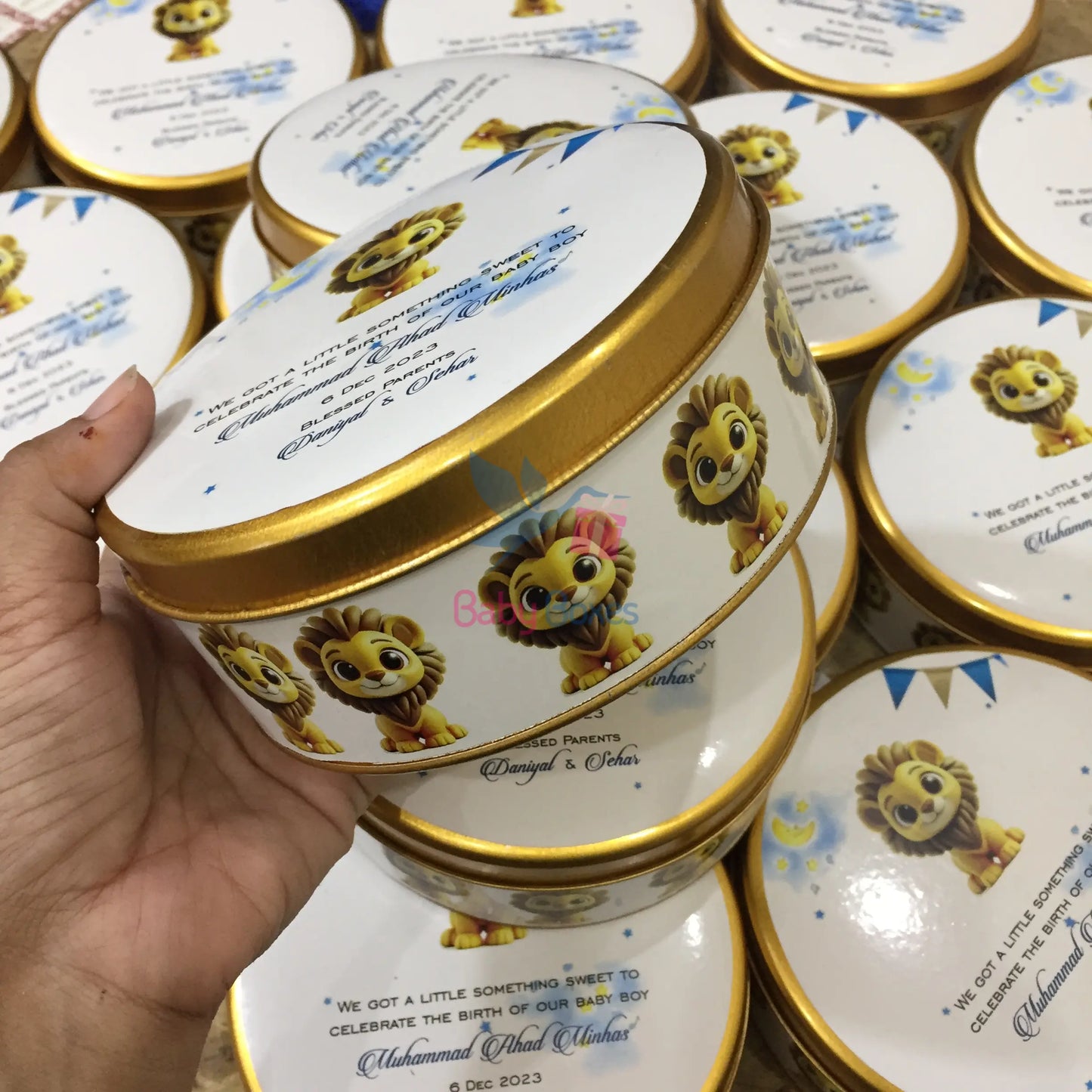 Half Kg Baby Announcement Lion Design Boxes