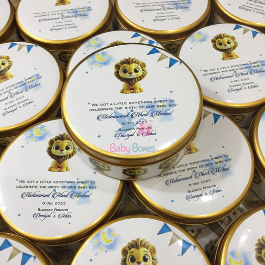 Half Kg Baby Announcement Lion Design Boxes