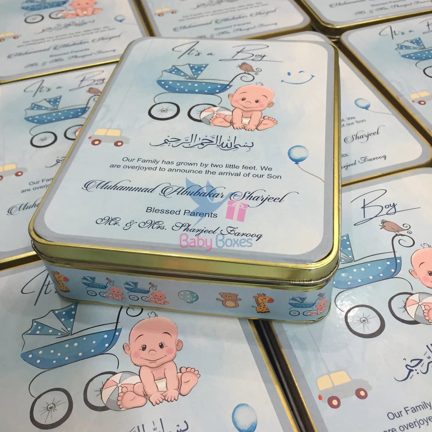 1 Kg Baby Boy Announcement Sweet Tin Box