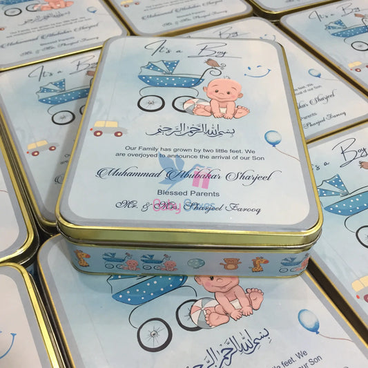 1 Kg Baby Boy Announcement Sweet Tin Box