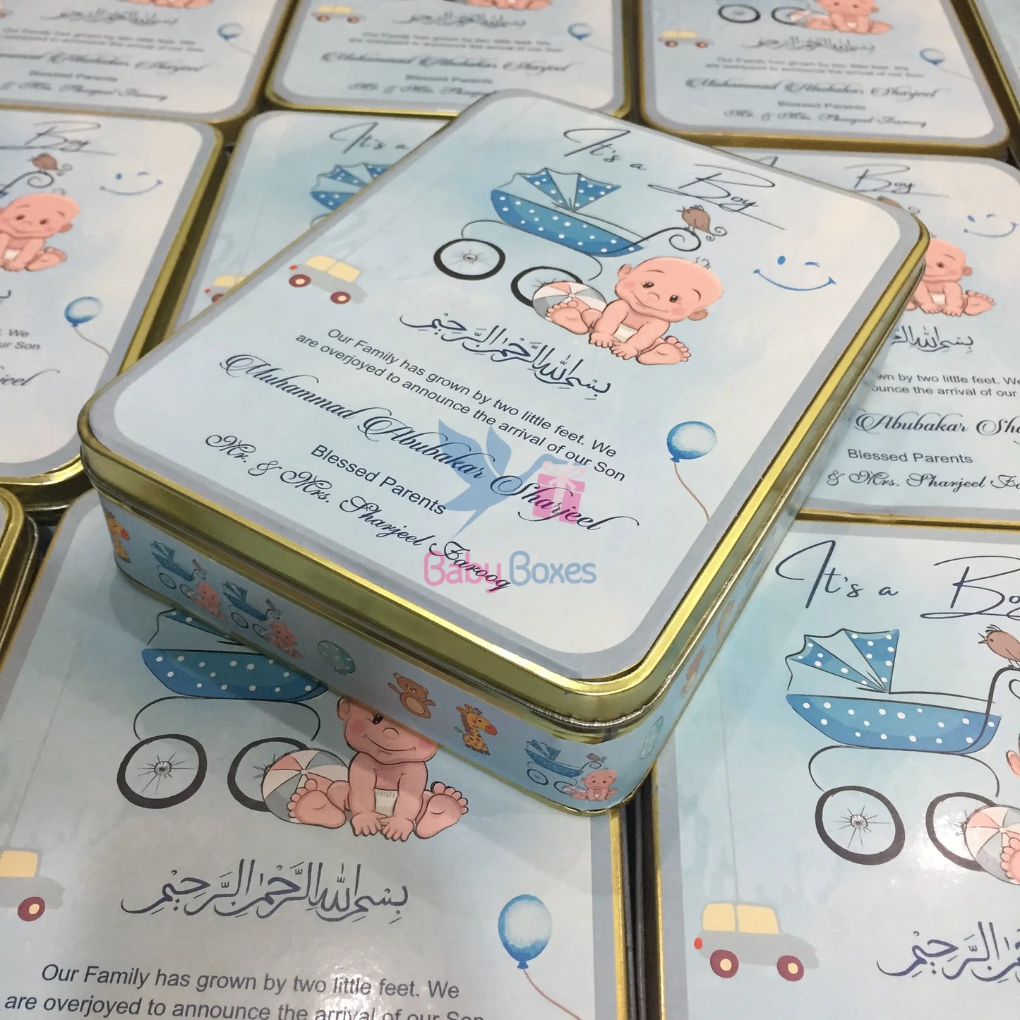 1 Kg Baby Boy Announcement Sweet Tin Box