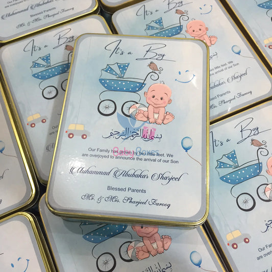 1 Kg Baby Boy Announcement Sweet Tin Box