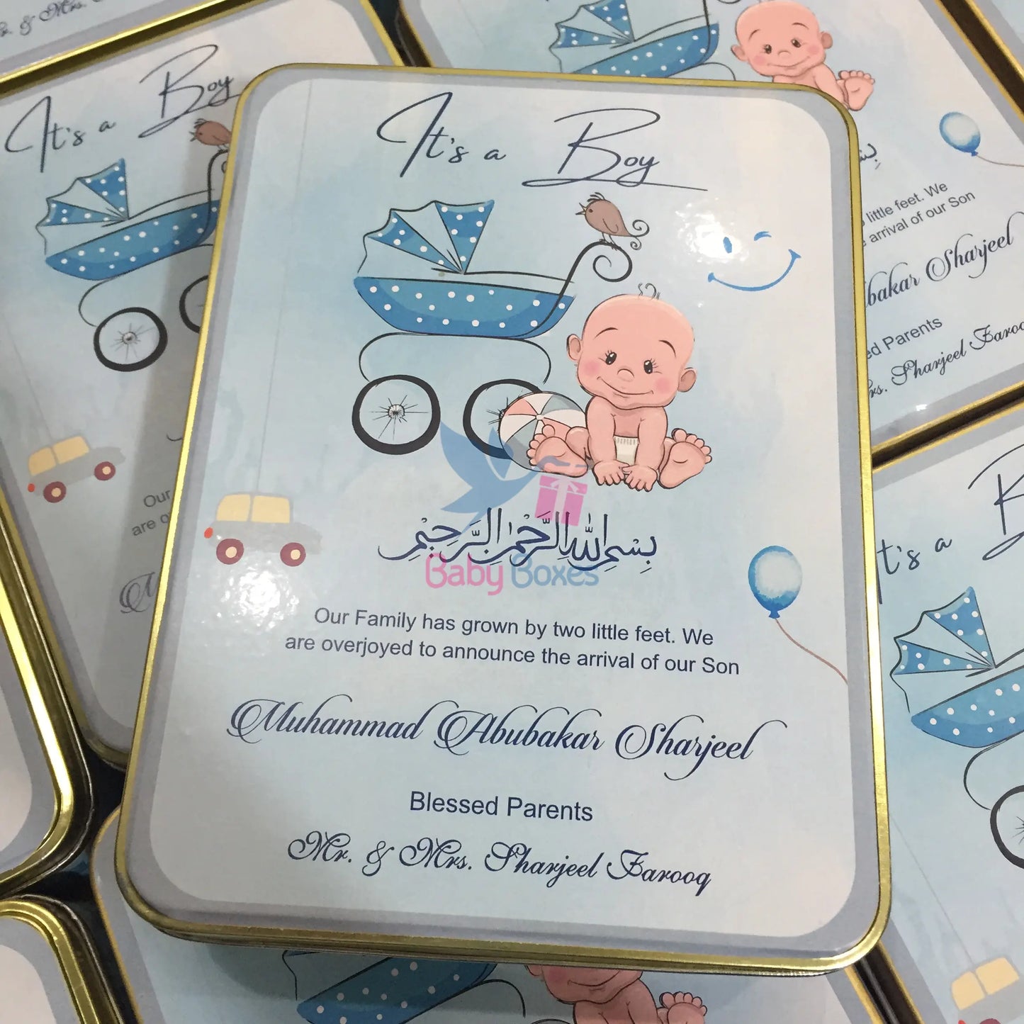 1 Kg Baby Boy Announcement Sweet Tin Box