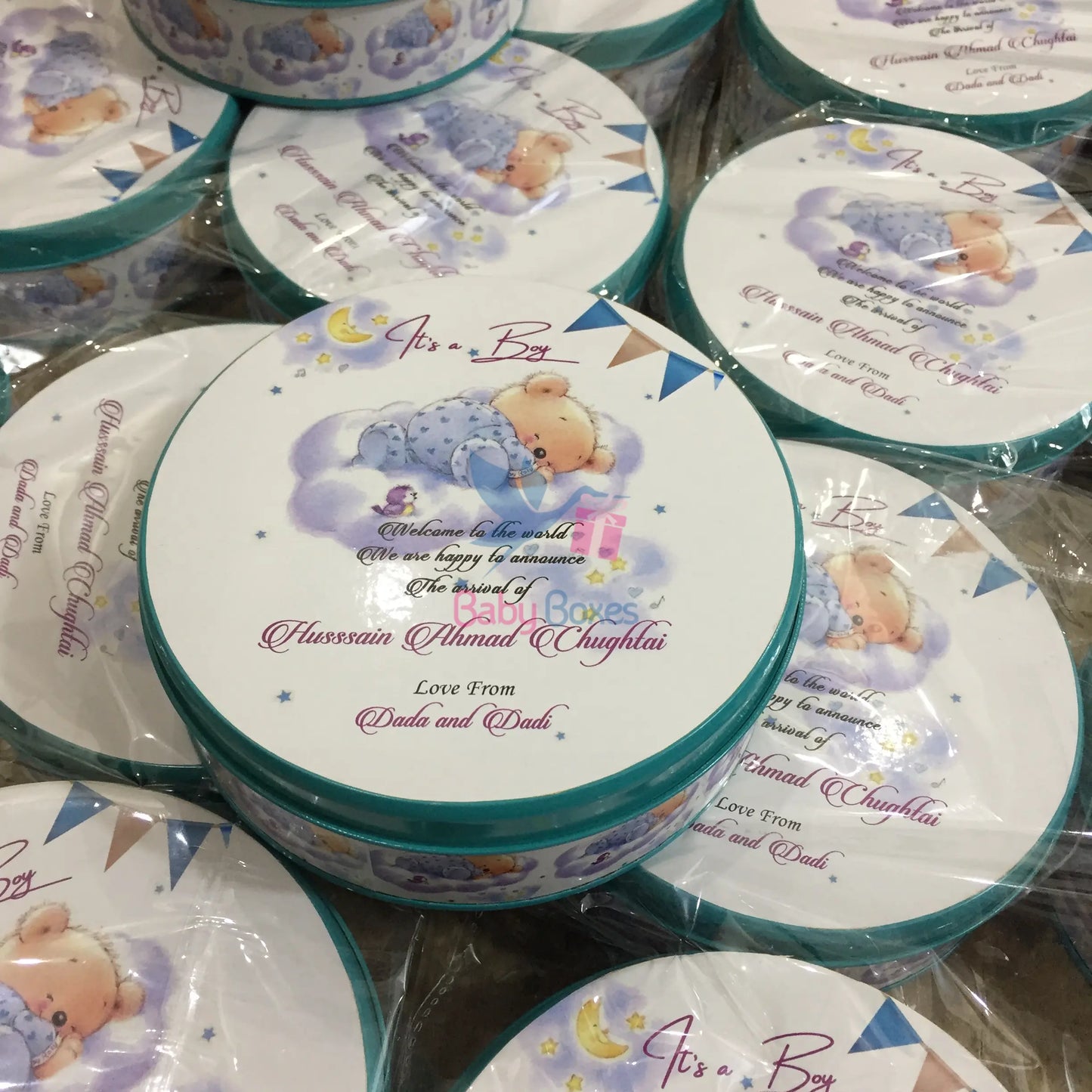 Half Kg Baby Boy Announcement Sweet Boxes.