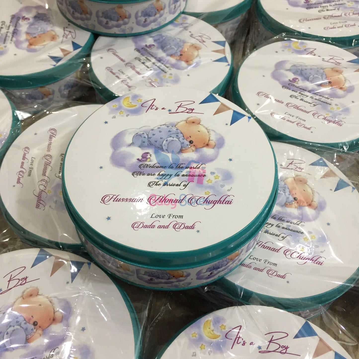 Half Kg Baby Boy Announcement Sweet Boxes.