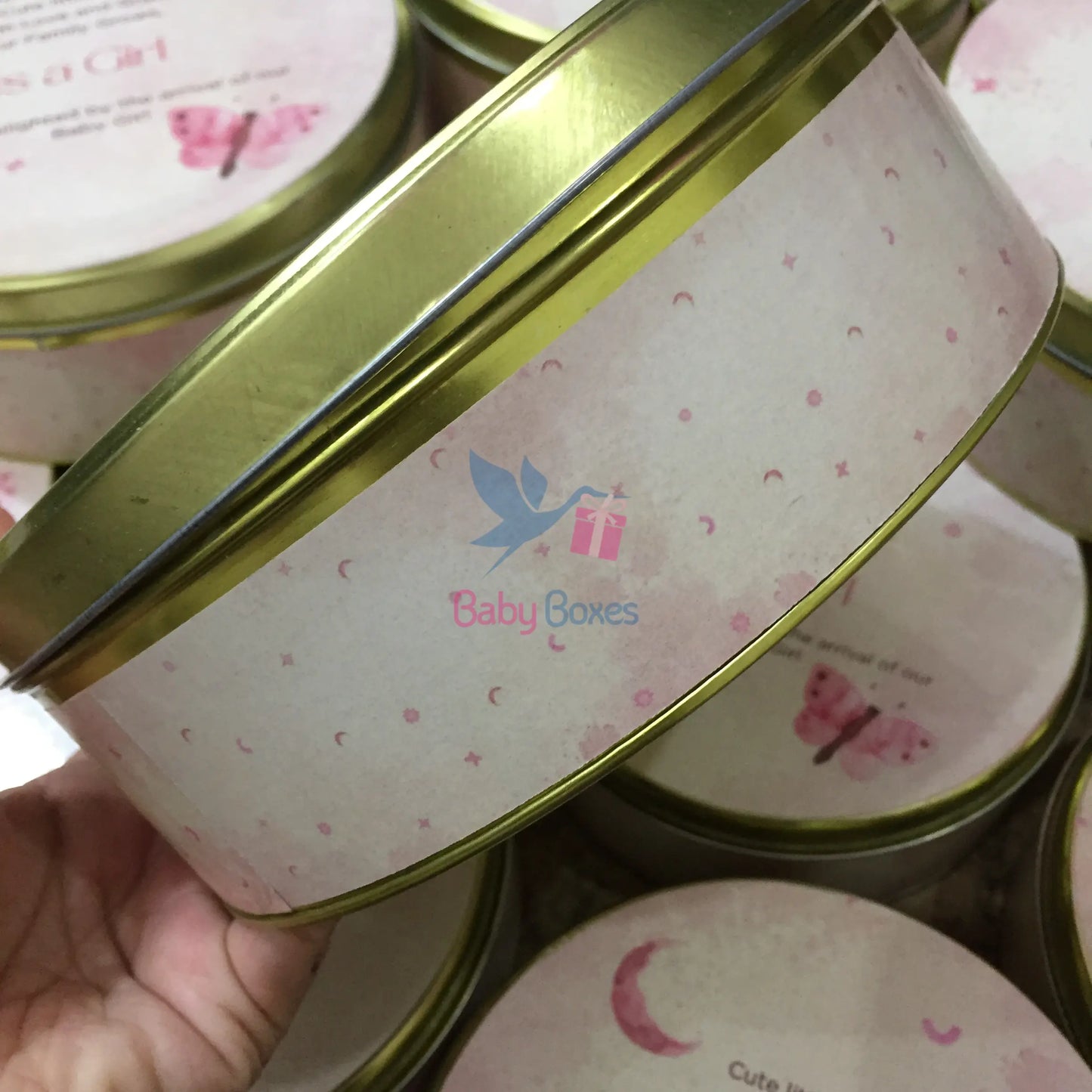 Kg Baby Girl Announcement Sweet Tin Box