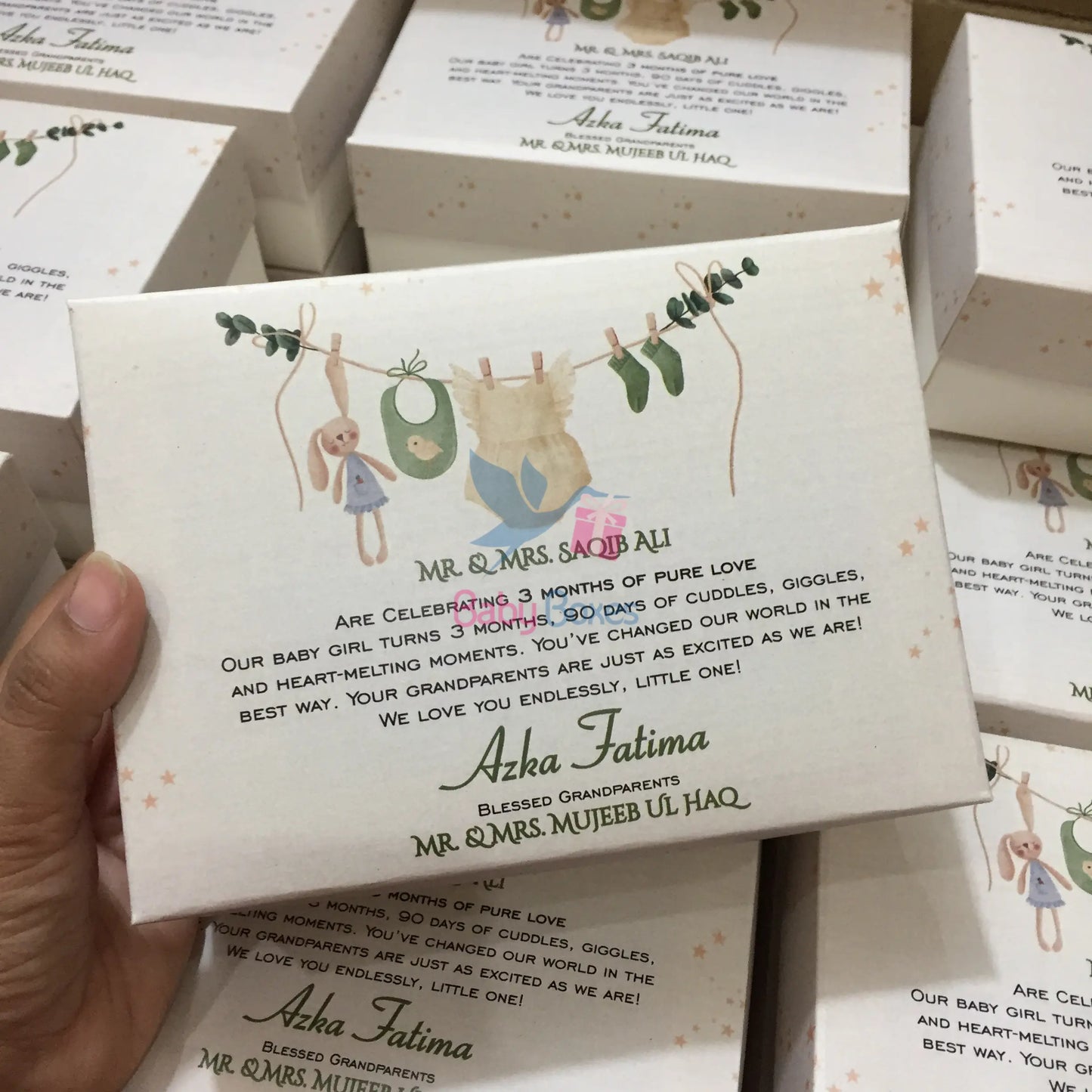 Half Kg Cardboard Baby Boy Announcement Sweet Box
