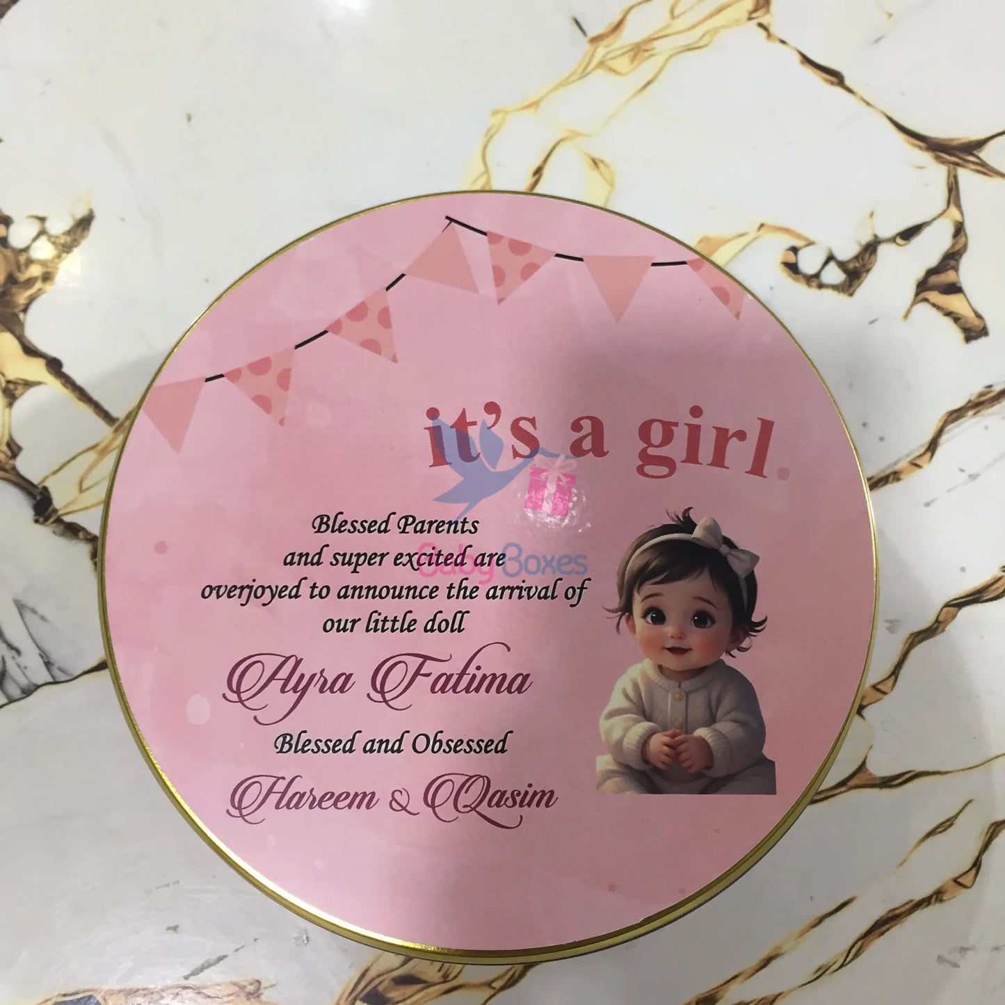 250 Gram Baby Girl Sweet Tin Boxes