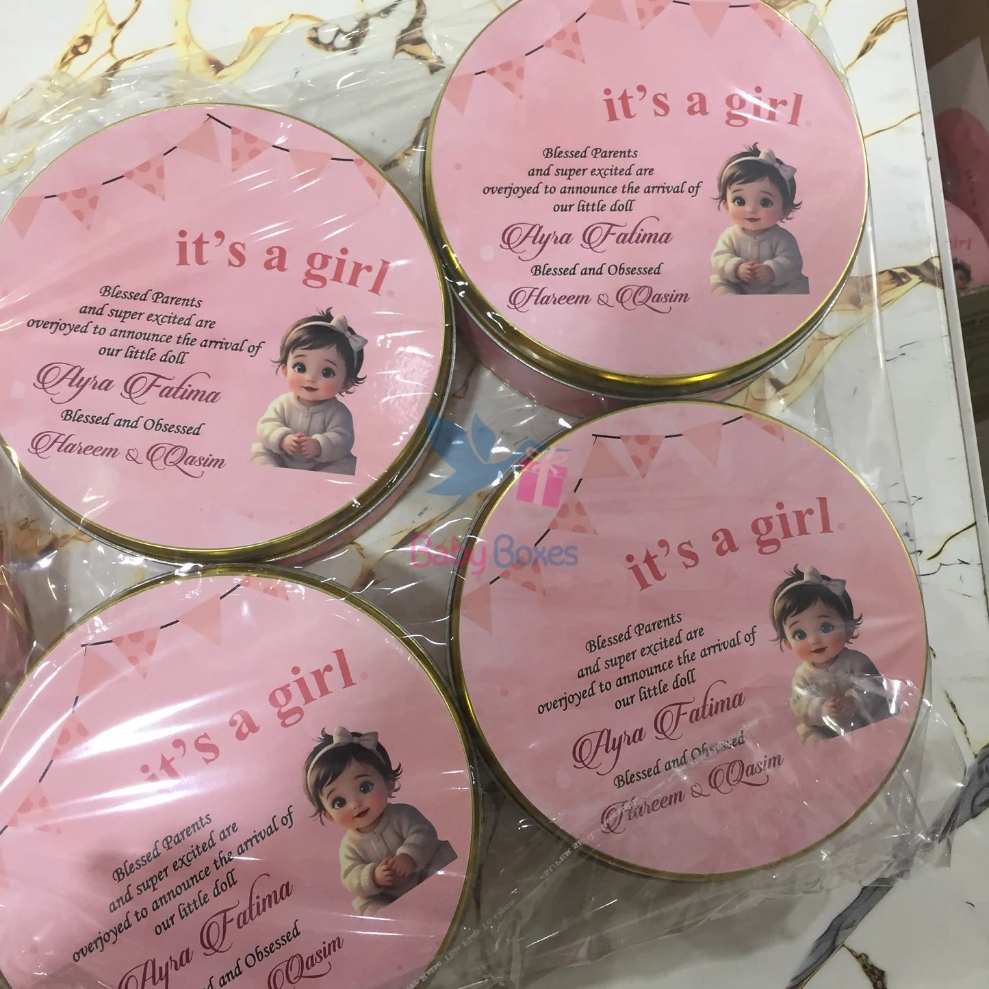 250 Gram Baby Girl Sweet Tin Boxes