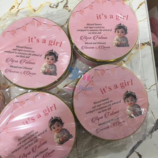250 Gram Baby Girl Sweet Tin Boxes