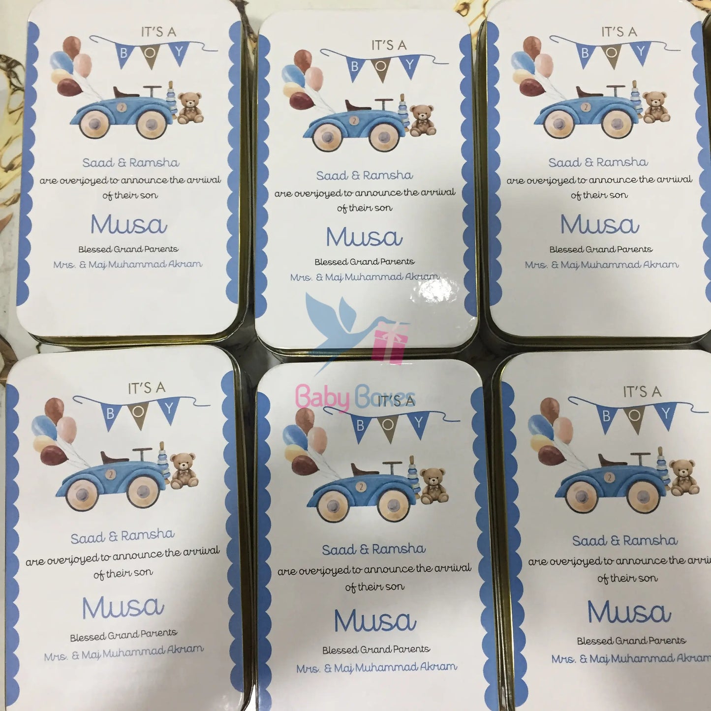 Half Kg Baby Announcement Sweet Tin Box