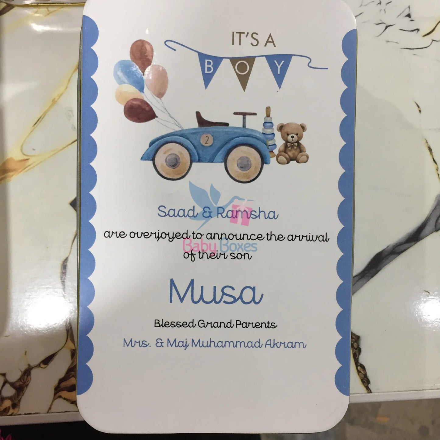 Half Kg Baby Announcement Sweet Tin Box