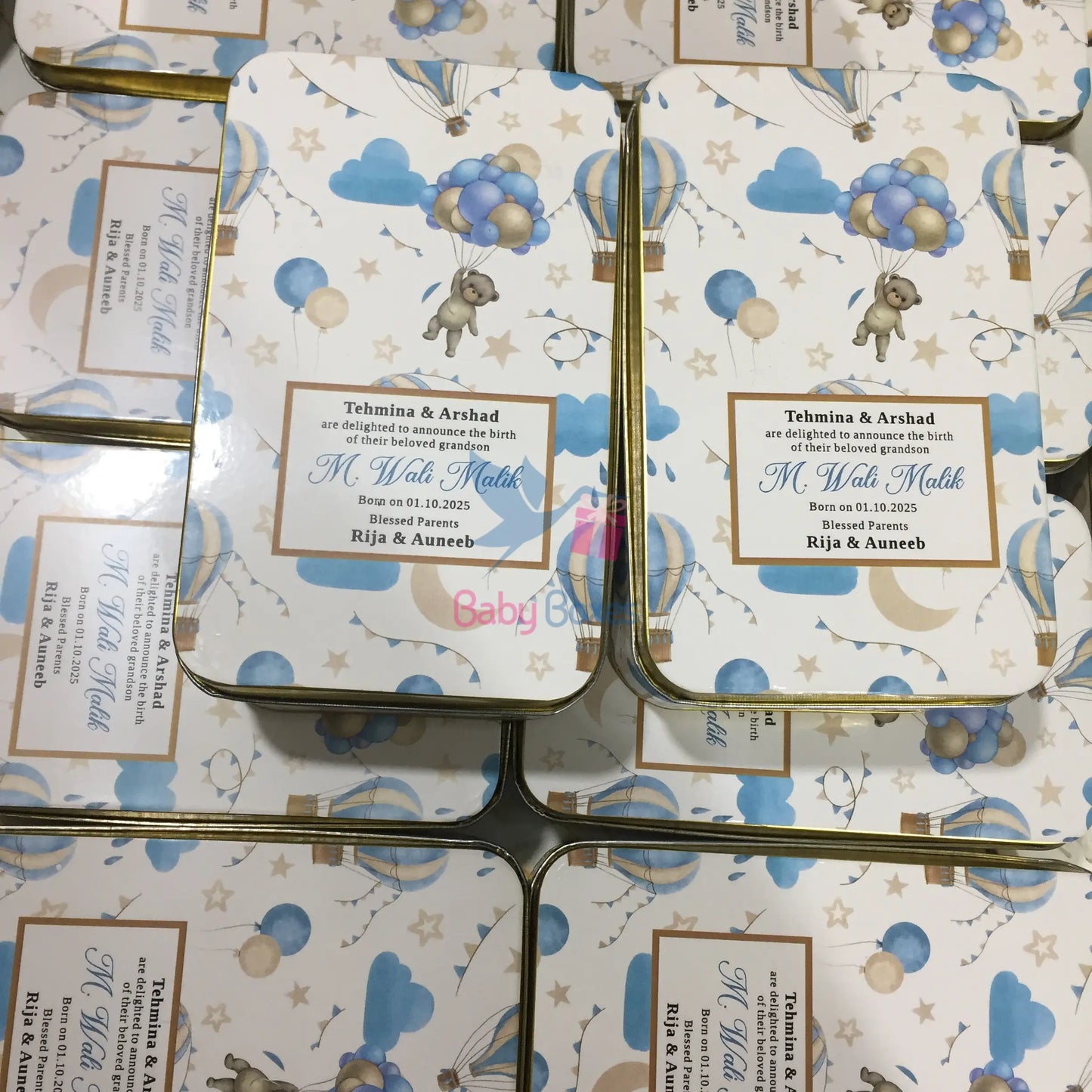 Half Kg Baby Boy Announcement Tin Box