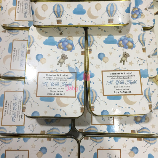 Half Kg Baby Boy Announcement Tin Box