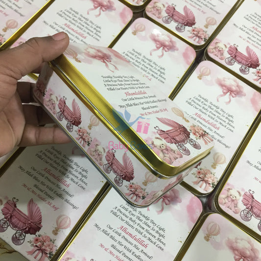 Half Kg Baby Girl Announcement Tin Box