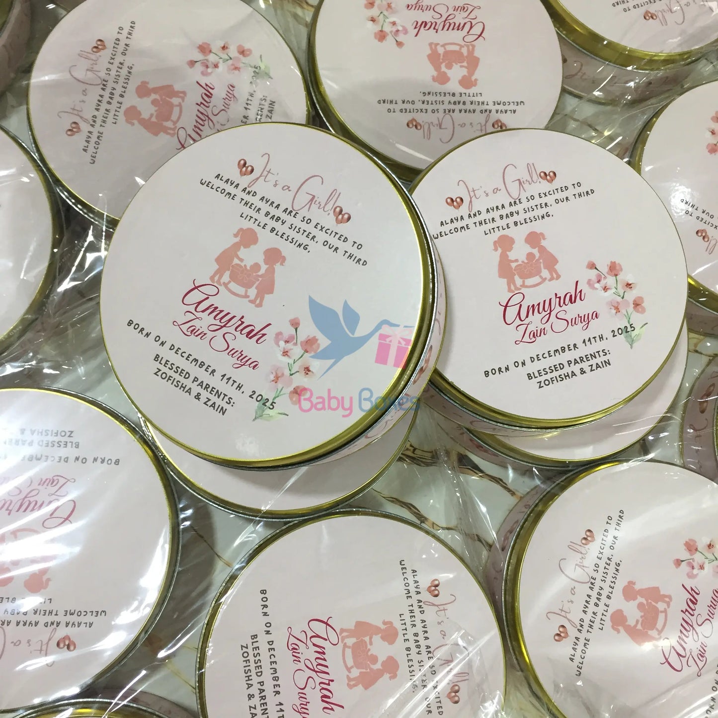 250 Gram Baby Girl Tin Box