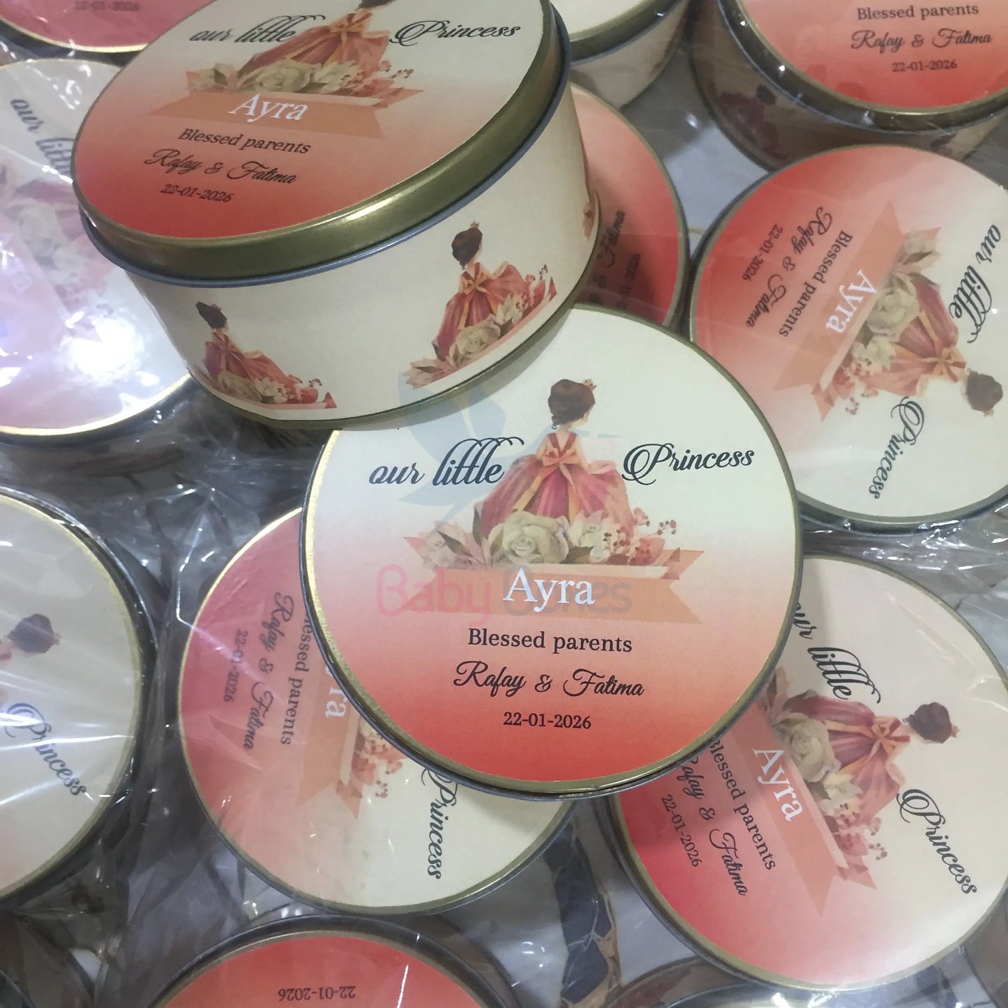 New Design 250gm Baby Girl Tin Boxes