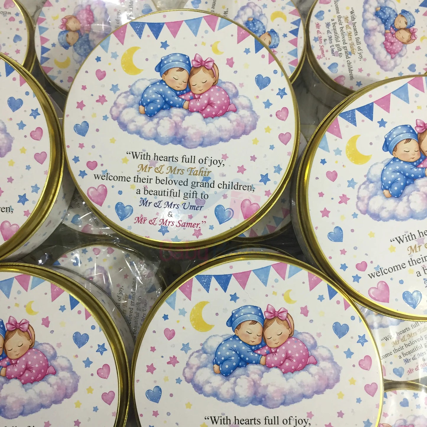 250gm Twins Babies Tin Box