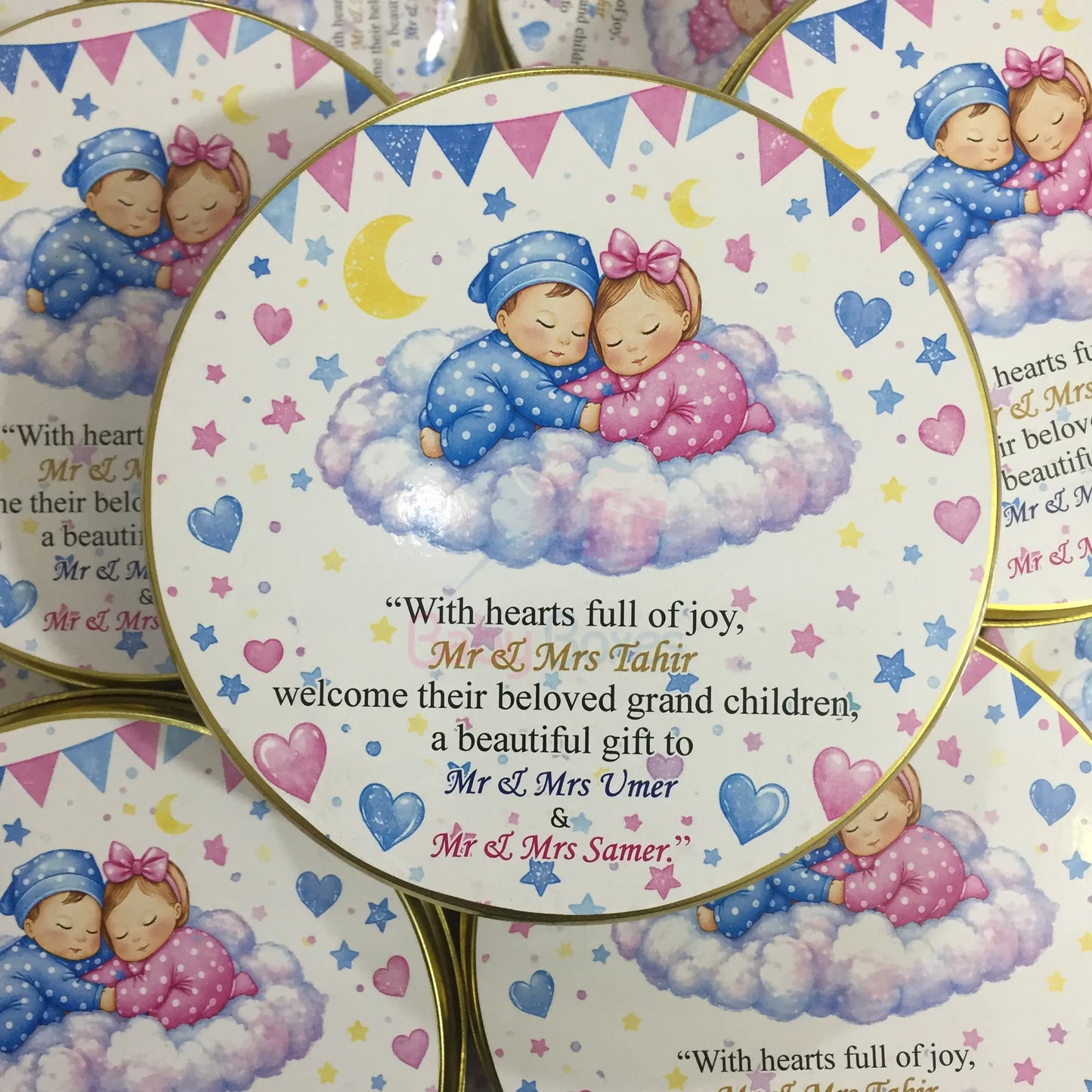 250gm Twins Babies Tin Box