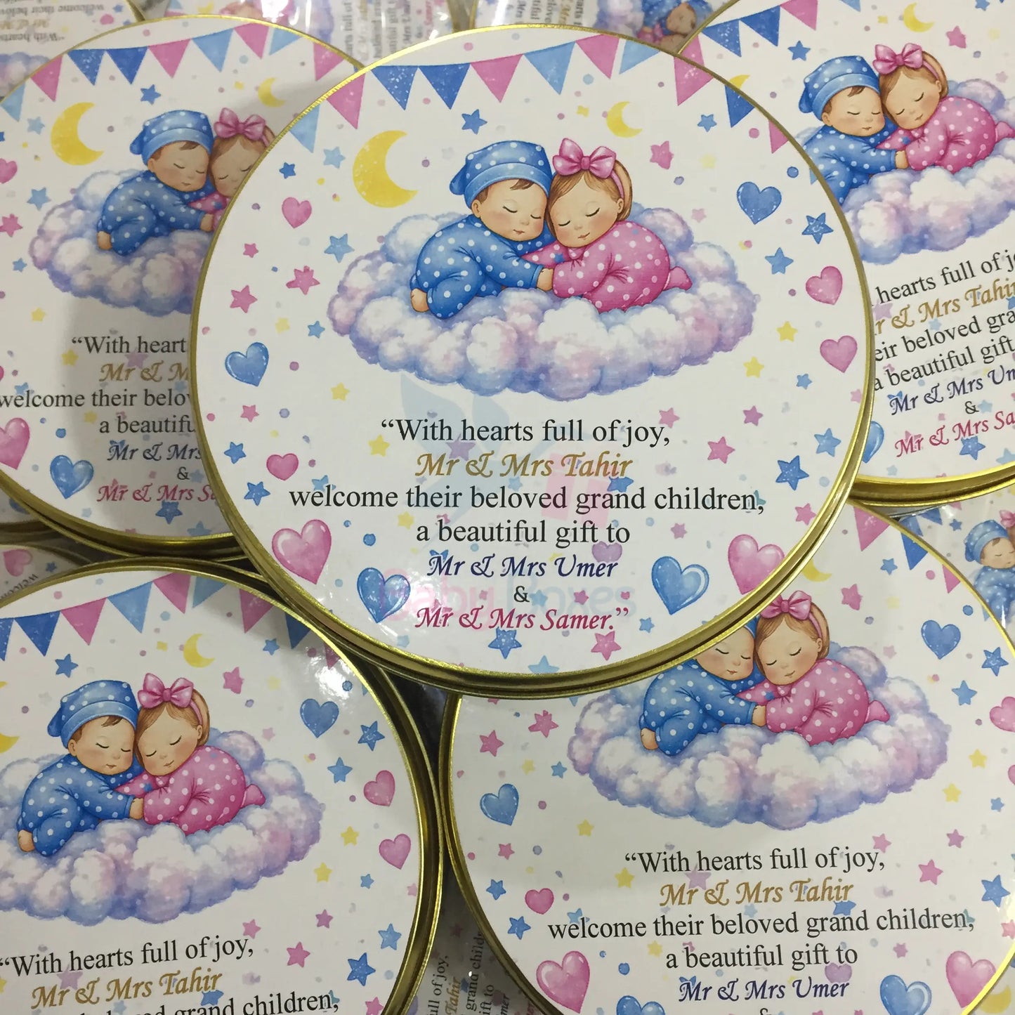250gm Twins Babies Tin Box