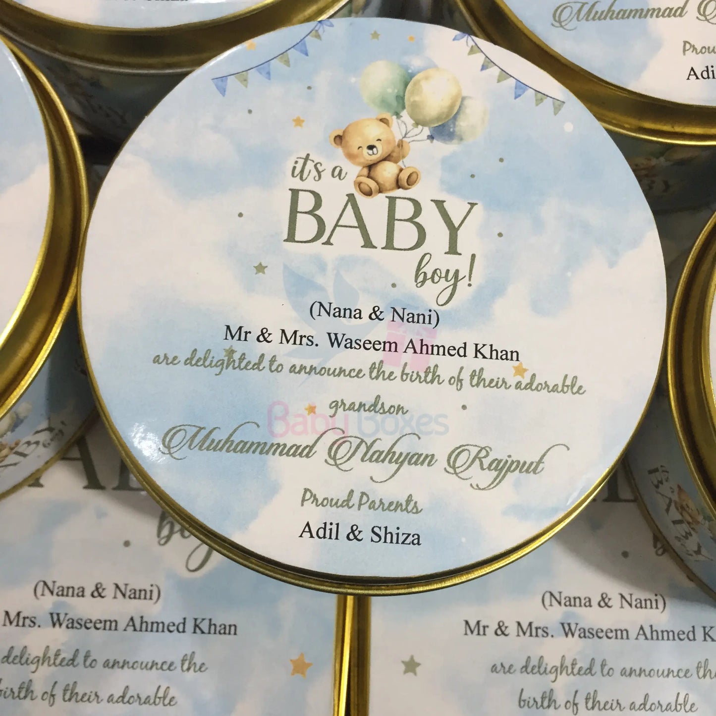 New Design 250gm Baby Boy Tin Boxes