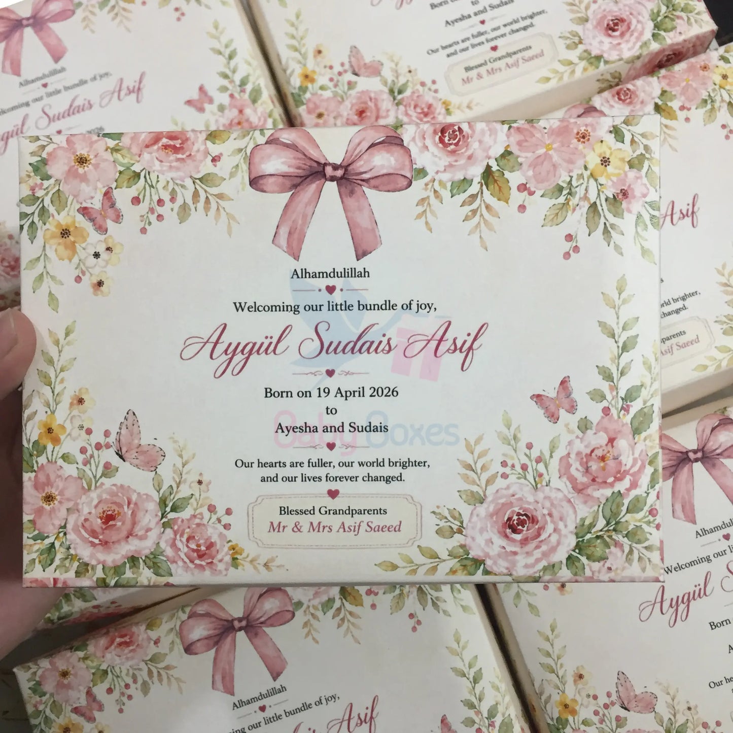 Half Kg Baby Girl Sweet Boxes