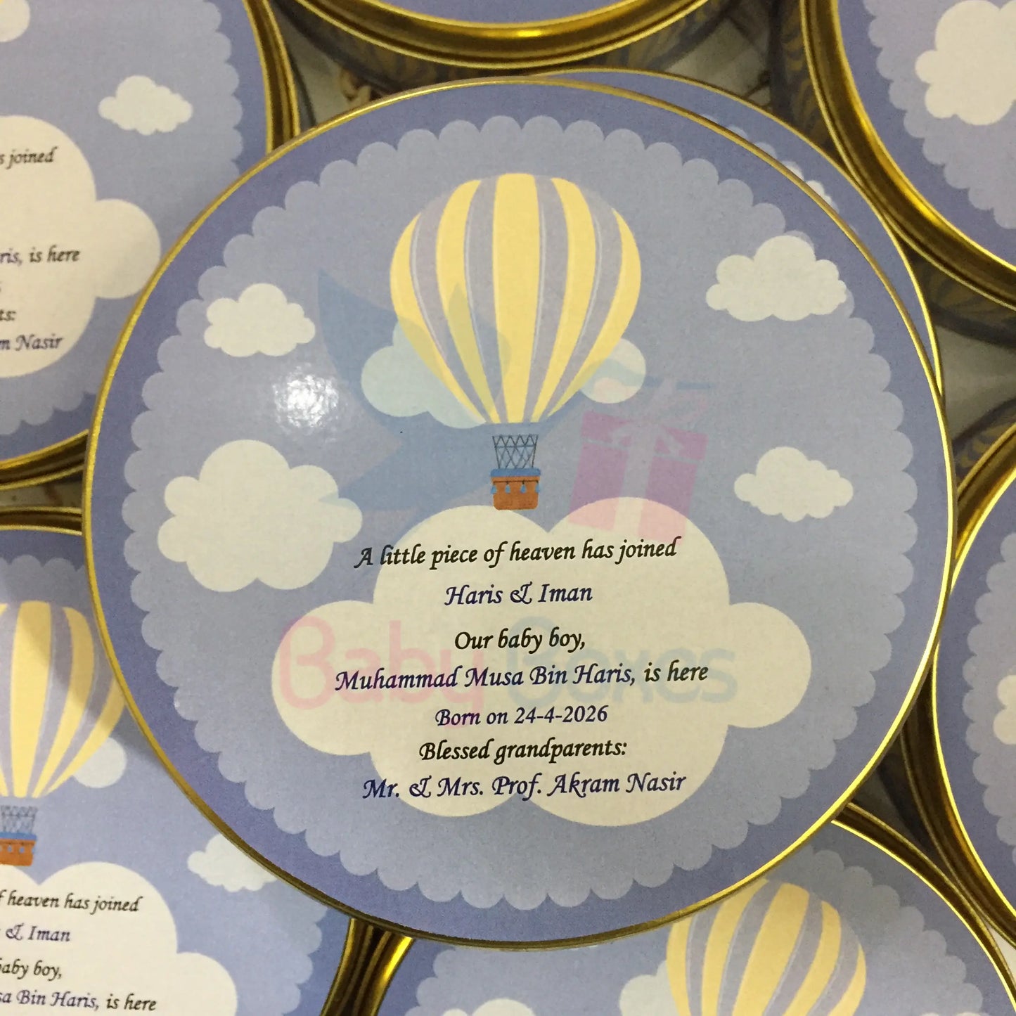 250gm Custom Baby Welcome Tin Box