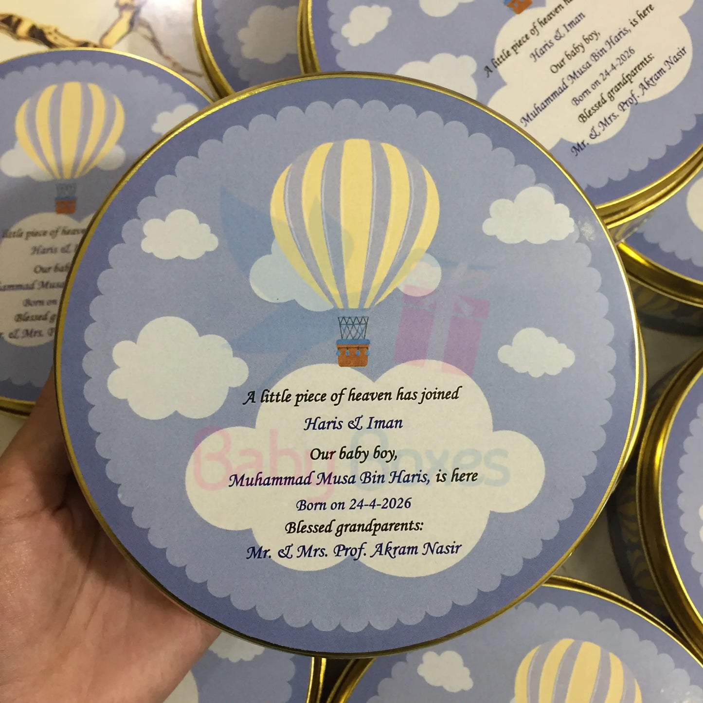 250gm Custom Baby Welcome Tin Box